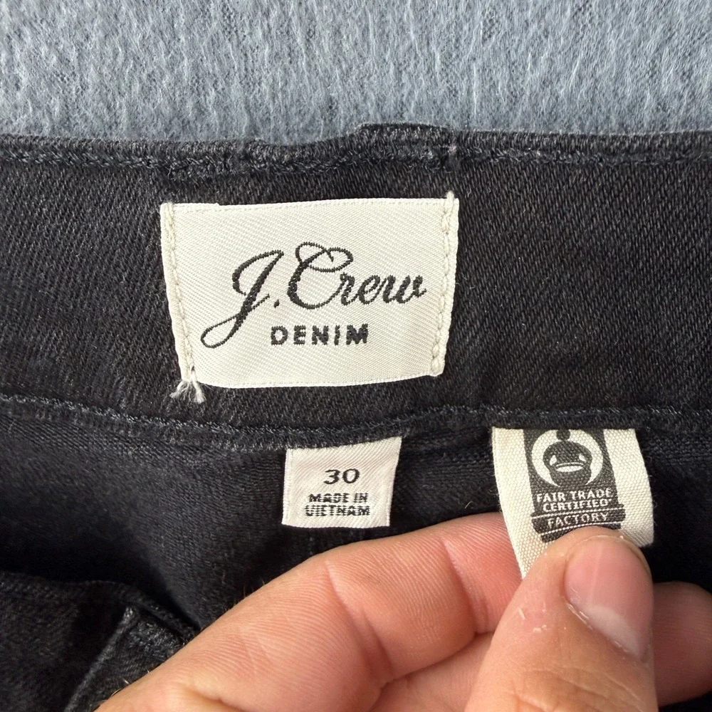 J Crew Jeans Women's 30 Black Slim Wide Leg Stretch Y2K Baggy Hipster Relaxed